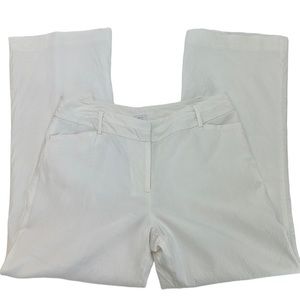 Apt. 9 Stretch White Linen Blend Wide Leg Pants 12 Lined High Rise
